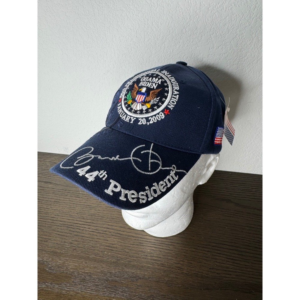 Barack Obama 44th President 2009 Inauguration Navy Blue Embroidered Hat NWT